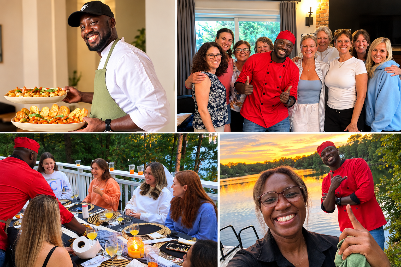 Chef Ricky hosting a private event with guests